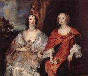 Anthony Van Dyck Anna Dalkeith,Countess of Morton,and Lady Anna Kirk oil painting on canvas